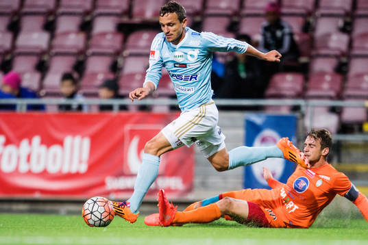 Degerfors Shpetim Hasani och Athletics Filip Rogic