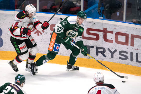 Malmö Redhawks Magnus Häggström och Färjestads Per