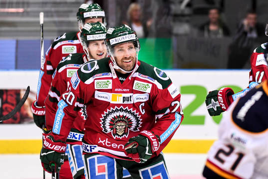 Frölundas Joel Lundqvist jublar