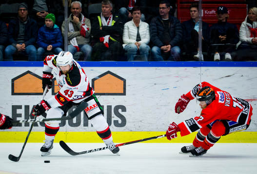 Malmö Redhawks Nichlas Hardt och Örebros Daniel Viksten