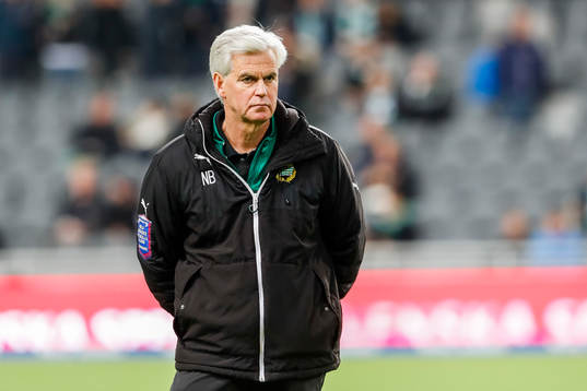 Hammarbys tränare Nanne Bergstrand före fotbollsmatchen i Allsvenskan mellan Hammarby och Djurgården den 17 oktober 2016 i Stockholm. 