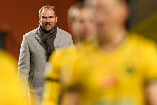 Elfsborgs manager Magnus Haglund jublar