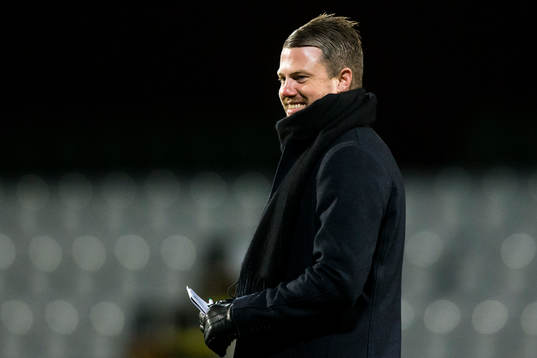 Jönköpings tränare Jimmy Thelin glada