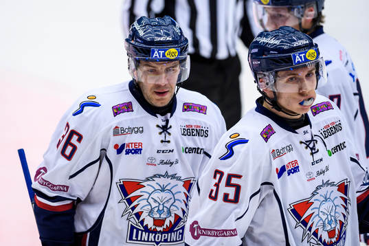 Linköpings Niklas Fogström (v) och Simon Hellholm (h)