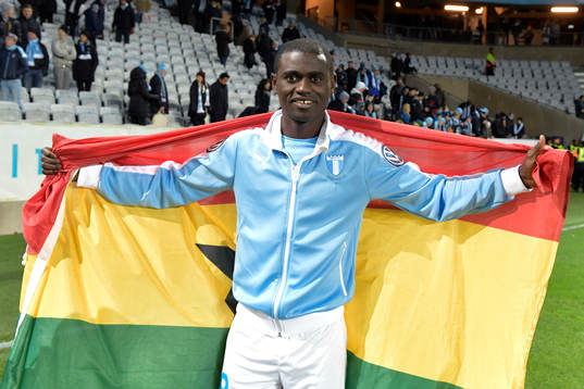 Malmö FFs Enock Kofi Adu jublar för SM-guldet