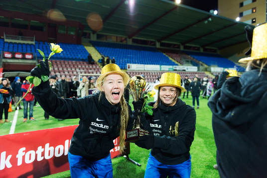 Eskilstunas spelare jublar