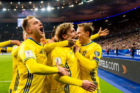 Sveriges John Guidetti, Emil Forsberg och Ludwig