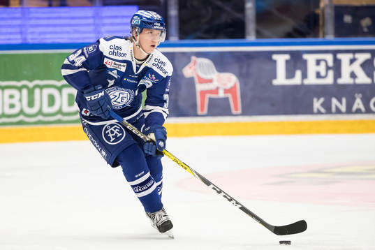 Leksands Olle Alsing  i ishockeymatchen i SHL mellan