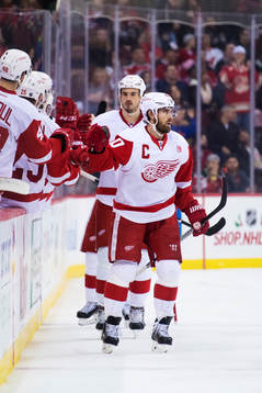 Detroits Jonathan Ericsson och Henrik Zetterberg jublar