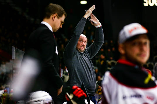 Malmö Redhawks tränare Peter Andersson tar timeout