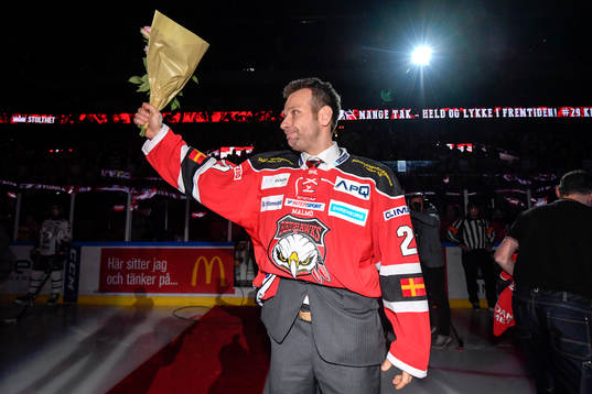 Malmö Redhawks förre spelare Kim Staal hyllades innan