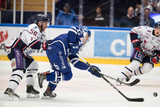 Leksands Eric Castonguay och Linköpings Niclas Bergfors  i