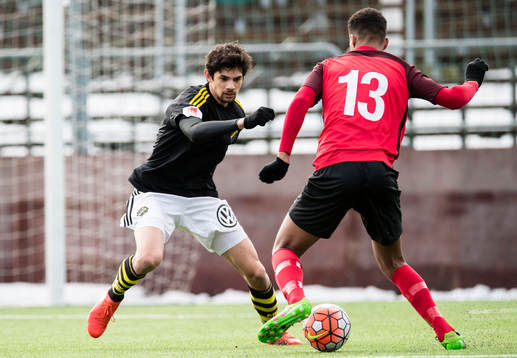 s Jesper Nyholm under en träningsmatch i fotboll mellan Vasalund och AIK den 21 Januari 2017 i Stockholm. 
