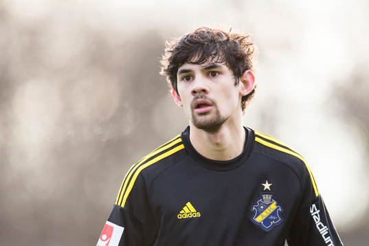 s Jesper Nyholm under en träningsmatch i fotboll mellan Vasalund och AIK den 21 Januari 2017 i Stockholm. 