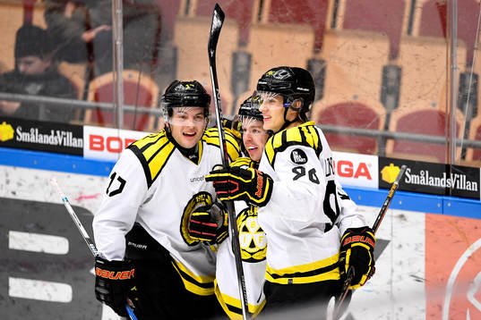 Brynäs Oskar Lindblom jublar