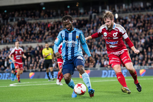 Djurgårdens Amadou Jawo mot Degerfors Christoffer