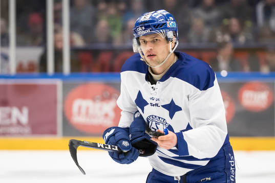 Leksands Eric Castonguay i ishockeymatchen i SHL mellan