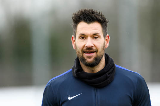 Örgrytes målvakt Stojan Lukic före fotbollsmatchen i