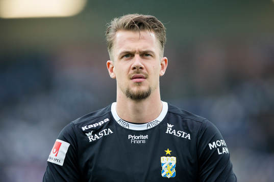 IFK Göteborgs målvakt Erik Dahlin innan fotbollsmatchen i