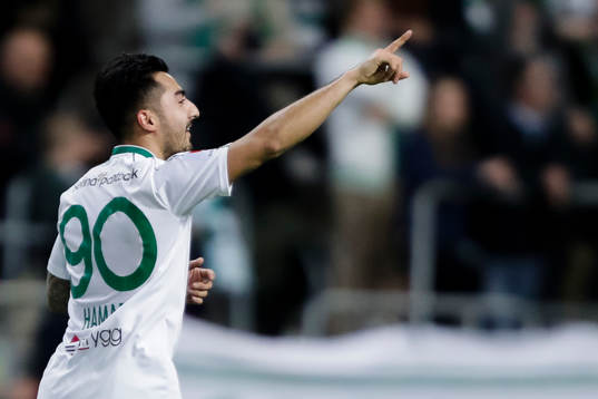 Hammarbys Jiloan Hamad jublar efter 2-2