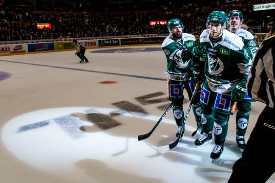 Färjestads Milan Gulas, Per Åslund och Sebastian Erixon