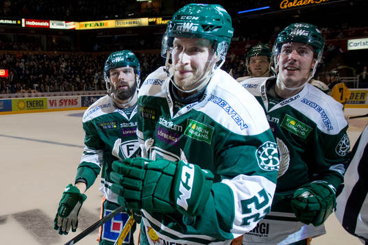 Färjestads Milan Gulas, Per Åslund och Sebastian Erixon