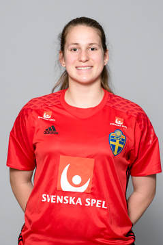 Sarah Melén, målvakt i F16/01-landslaget poserar för ett porträtt den 3 mars 2017 i Stockholm.