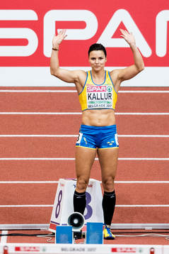 Sveriges Susanna Kallur, tävlar i damernas försök 60m häck