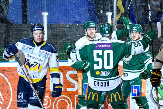 Färjestads Hugo Enock, Sebastian Erixon och Gustaf Thorell