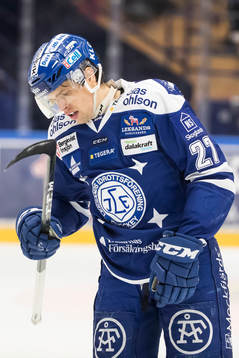 Leksands Eric Castonguay i ishockeymatchen i SHL mellan