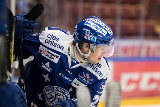 Leksands Eric Castonguay i ishockeymatchen i SHL mellan