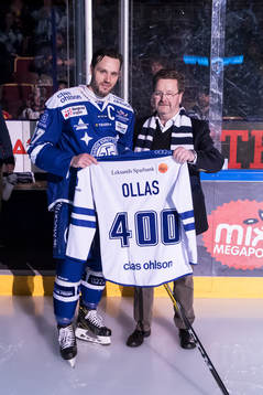 Leksands Jesper Ollas hyllas för 400 matcher innan