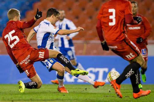 IFK Göteborgs Mads Winther Albaek skjuter ett skott