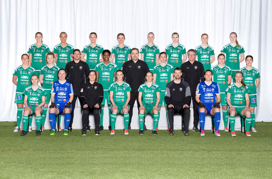 Mallbacken poserar för en lagbild den 14 mars 2017 i Lysvik. Bakre ledet fr. v. Olivia Holm, Emma Sahlström, Elin Berggren, Ebba Rehnberg, Wilma Modig, Amanda Westlund, Erika Stolpe, Susanne Skålberg. Mittenledet fr. v. Linnea Berger, Hedvig Pettersson, fystränare Henrik Arneng, Nkem Ezurike, målvaktstränare Mikael Svahn, Elsa Hellstrand, lagledare Mikael Eriksson, Amanda Hellstarnd, Stina Hedlund. Sittande fr. v. Maja Jonsson Sundkvist, Emma Johansson, assisterande tränare Helena Frykestam, Therese Stolpe, Frida Broström, tränare  David Kjellin, Emelie Almesjö, Elin Nyman.