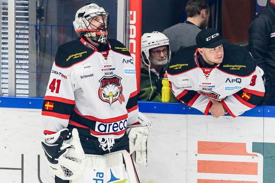 Malmö Redhawks målvakt Cristopher Nihlstorp och målvakt