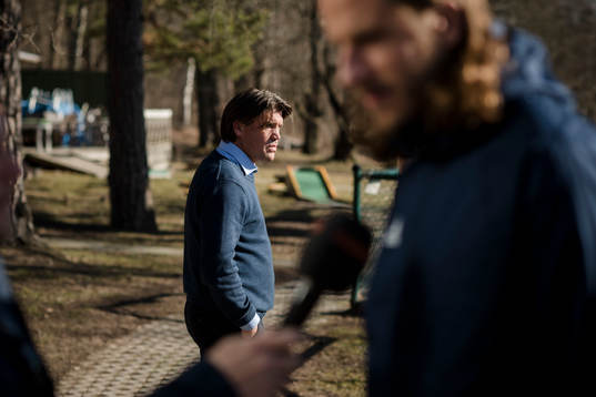 Djurgårdens sportchef Bosse Andersson efter  presentationen av Jonas Olsson som nyförvärv