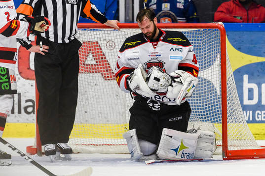 Malmö Redhawks målvakt Cristopher Nihlstorp utan mask