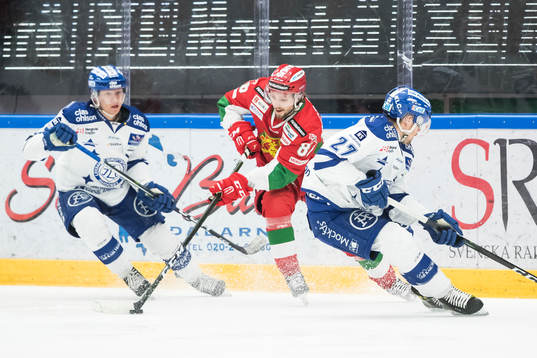 Moras Mathias Bromé och Leksands Daniel Bertov och Eric