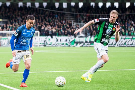 Norrbys Patrik Pettersen och GAIS Steven Old