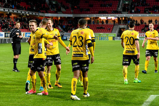 Elfsborgs Jesper Manns jublar efter 1-5 av Issam Jebali