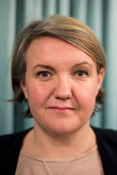 Linda Wijkström, Generalsekreterare Elitfotboll Dam poserar för ett porträtt