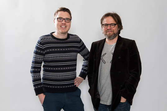 Radiosportens Andreas Lundin och Andreas Matz poserar för ett porträtt
