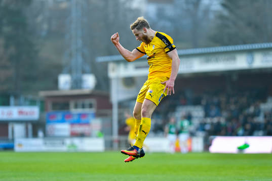 Halmstads Alexander Ruud Tveter jublar efter 2-2