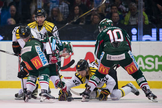 Frölundas Patrik Carlsson och Sean Bergenheim