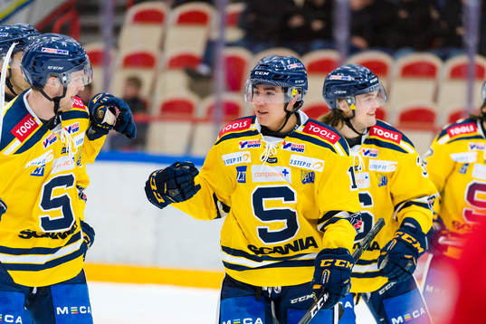 Södertäljes Lucas Carlsson jublar