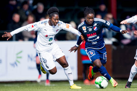 Rosengårds Anita Asante och Kvarnsvedens Tabitha Chawinga
