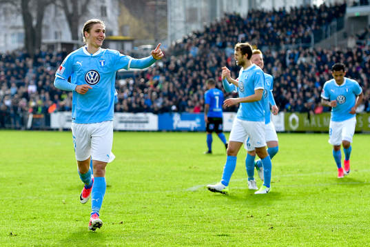 Malmö FFs Pawel Cibicki jublar efter 0-3