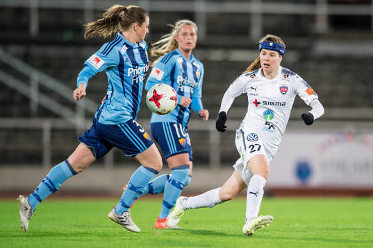 Djurgårdens Kim Sundlöv och Rosengårds Sofie Junge Pedersen