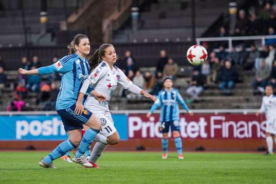 Djurgårdens Kim Sundlöv och Rosengårds Lieke Martens
