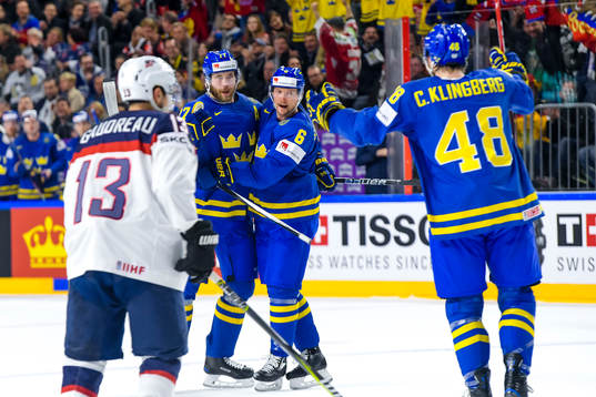 Sveriges Victor Hedman , Anton Strålman och Carl Klingberg